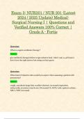 Exam 3: NUR201 / NUR 201 (Latest 2024 / 2025 Update) Medical-Surgical Nursing I | Questions and Verified Answers 100% Correct | Grade A - Fortis