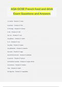 AQA GCSE French food and drink Exam Questions and Answers