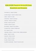 AQA GCSE French 4.1h & 4.2H Exam Questions and Answers