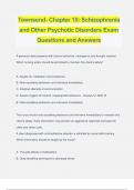 Townsend- Chapter 15: Schizophrenia and Other Psychotic Disorders Exam Questions and Answers