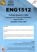 ENG1512 PORTFOLIO (COMPLETE ANSWERS) Semester 1 2024 - DUE 23 March 2024 