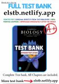 Test Bank for Campbell Biology 12th Edition ||All Chapters 1-56||Full Complete||Latest 2024