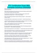 PTC Certification Exam With Complete Solutions 2024&sol;2025