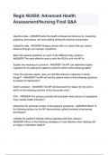 Regis NU650&lowbar; Advanced Health Assessment&lowbar;Nursing Final Q&A