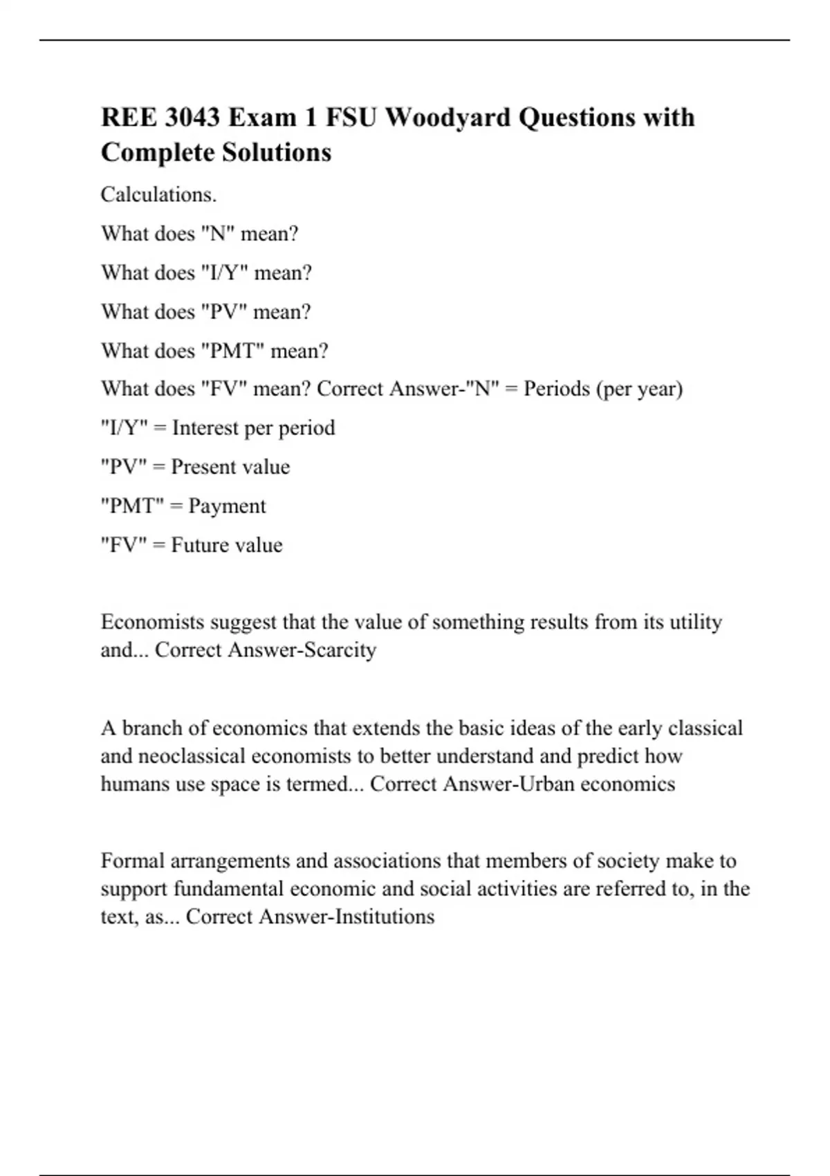 REE 3043 Exam 1 FSU Woodyard Questions with Complete Solutions. - REE ...