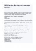 NICU Nursing Questions with complete solution &lpar;1&rpar;