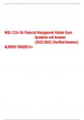 WGU C214 OA Financial Management Retake Exam Questions and Answers (2022/2023) (Verified Answers) ALREADY GRADED A+ 
