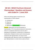 NR 565 | NR565 Final Exam Advanced Pharmacology | Questions and Answers with Rationale Graded A+ | Latest 2024
