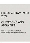 FBE2604 Exam pack 2024&lpar;Questions and answers&rpar;