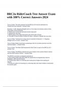 BRC2u RiderCoach Exam Questions with 100% Correct Answers 2024.