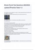 Illinois Permit Test Questions 2023&lowbar;2024 updated &lowbar;Practice Tests 1-3&period;