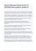 Driver's Education Illinois Permit &lowbar;'s- 2023&lowbar;2024 latest updated &lowbar; graded A&plus;