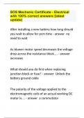 SOS Mechanic Certificate - Electrical with 100&percnt; correct answers &lpar;latest update&rpar;