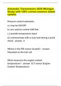 Automatic Transmission (SOS Michigan Study) with 100% correct answers (latest update)