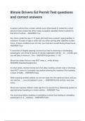 Illinois Drivers Ed Permit Test questions and correct answers 