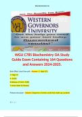 WGU C785 Biochemistry OA Study Guide Exam Containing 164 Questions and Answers 2024-2025.