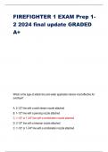 FIREFIGHTER 1 EXAM Prep 1- 2 2024 final update GRADED A+