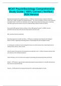 MCAT Psych&sol;Sociology Comprehensive Study Guide &vert; 100&percnt; Correct &vert; Verified &vert; 2024 Version