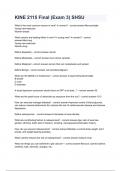 KINE 2115 Final &lpar;Exam 3&rpar; SHSU