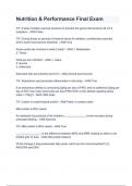Nutrition & Performance Final Exam&period;