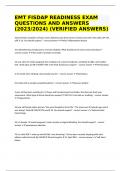 EMT FISDAP READINESS EXAM QUESTIONS AND ANSWERS (2023/2024) (VERIFIED ANSWERS)