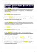 MN Board of Cosmetology Exam Questions and Complete Solutions Bundle Compilation Graded A&plus;