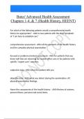 Bates' Advanced Health Assessment Chapters 1-4, & 7 (Health History, HEENT) Questions And Answers Latest |Update| Verified Answers 
