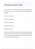 SECURITY FOUNDATIONS - D481 &ndash; OA questions & answers 2024 &lpar; A&plus; GRADED 100&percnt; VERIFIED&rpar;