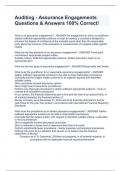 Auditing - Assurance Engagements Questions & Answers 100&percnt; Correct&excl;