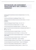 MATHNASIUM JOB ASSESSMENT QUESTIONS WITH 100% CORRECT ANSWERS!!