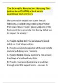 The Scientific Revolution: Mastery Test (edmentum PLATO) actual exam questions and answers