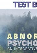 Comprehensive Test Bank for Abnormal Psychology: An Integrative Approach, 6th Edition by Barlow, Durand, Hofmann & Lalumière - All 17 Chapters Detailed and Updated - 5* Rated