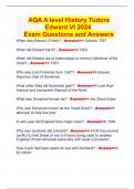 AQA A level History Tudors Edward VI 2024  Exam Questions and Answers