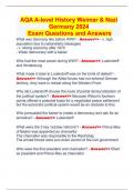 AQA A-level History Weimar & Nazi Germany 2024  Exam Questions and Answers