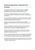 Pharmacology Exam 1 Question and Answers