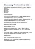 Pharmacology Final Exam Study Guide