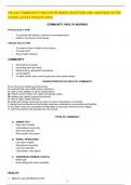 NR 442 COMMUNITY HEALTH NURSING QUESTION AND ANSWERS STUDY GUIDE LATEST UPDATE 2024