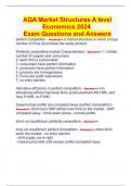 AQA Market Structures A level Economics 2024  Exam Questions and Answers