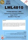 LML4810 PORTFOLIO (COMPLETE ANSWERS) Semester 1 2024  - DUE 27 May 2024
