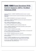 ENG 1503 Exam Questions With Correct Answers 100&percnt; &vert; Verified Solutions 2024