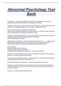 Abnormal Psychology Test  Bank