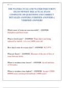 THE WATER CYCLE AND WATER INSECURITY  EXAM NEWEST 2024 ACTUAL EXAM  COMPLETE 150 QUESTIONS AND CORRECT  DETAILED ANSWERS &lpar;VERIFIED ANSWERS&rpar; &vert;  VERIFIED ANSWERS