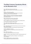 The Most Common Vocabulary Words on the Wonderlic SLE qNEWEST 2026&sol;2027 ACTUAL EXAM COMPLETE QUESTIONS AND CORRECT DETAILED ANSWERS &lpar;VERIFIED ANSWERS&rpar; &vert;ALREADY GRADED A&plus;&vert;&vert;BRAND NEW&excl;&excl;