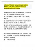 HEAVY TRUCK BRAKES MICHIGAN MECHANIC STUDY GUIDE exam questions and answers