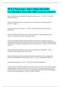 NCCT Insurance and Coding Specialist Certification Test with 100&percnt; correct answers
