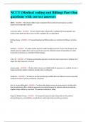 NCCT &lpar;Medical coding and Billing&rpar; Part One questions with correct answers
