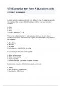 VTNE practice test form A Questions with correct answers 