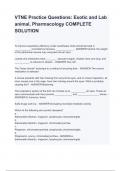 VTNE Practice Questions&lowbar; Exotic and Lab animal&comma; Pharmacology COMPLETE SOLUTION