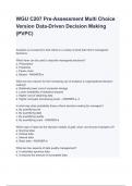 WGU C207 Pre-Assessment Multi Choice Version Data-Driven Decision Making &lpar;PVPC&rpar;