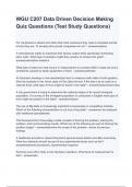 WGU C207 Data Driven Decision Making Quiz Questions &lpar;Test Study Questions&rpar;